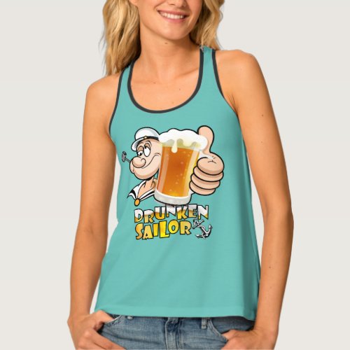 Drunken Sailor  Women Racerback Tank Top