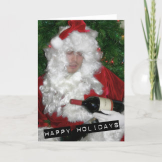 Drunken Santa Holiday Card