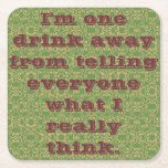 Drunken Sayings Square Paper Coaster at Zazzle