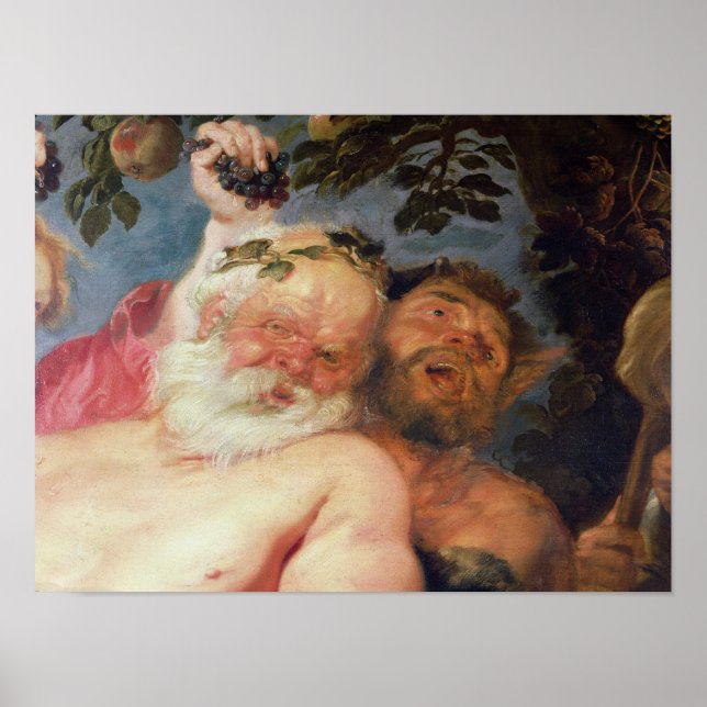 Drunken Silenus Supported by Satyrs, c.1620 Poster (Front)