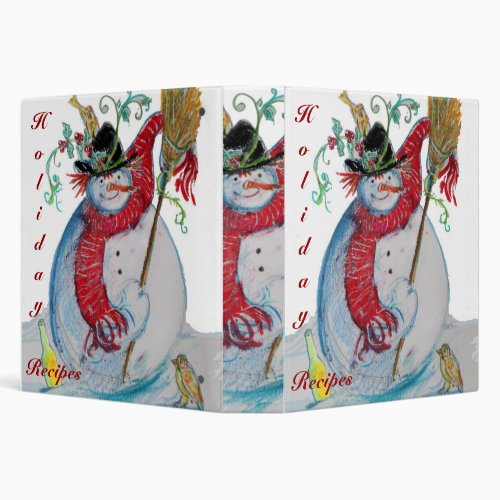 DRUNKEN SNOWMAN HOLIDAY RECIPES BOOK 3 RING BINDER