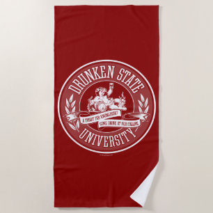 Drunken State University Beach Towel