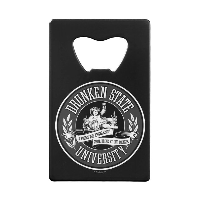 Drunken State University Credit Card Bottle Opener (Front)