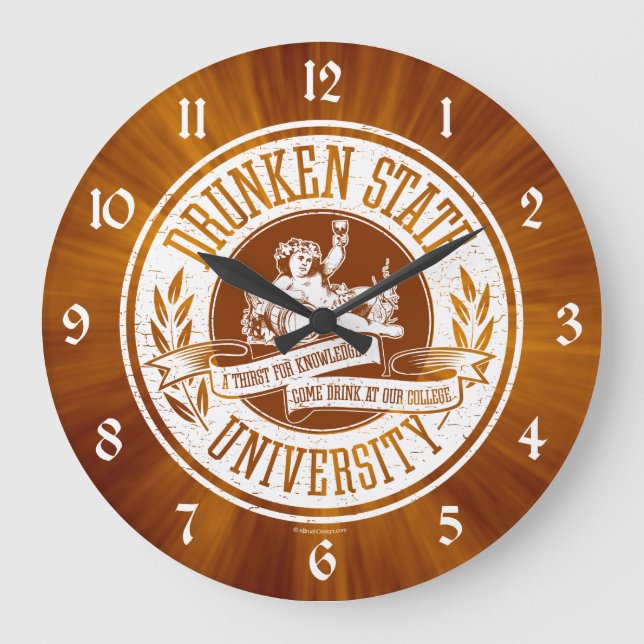 Drunken State University Large Clock (Front)
