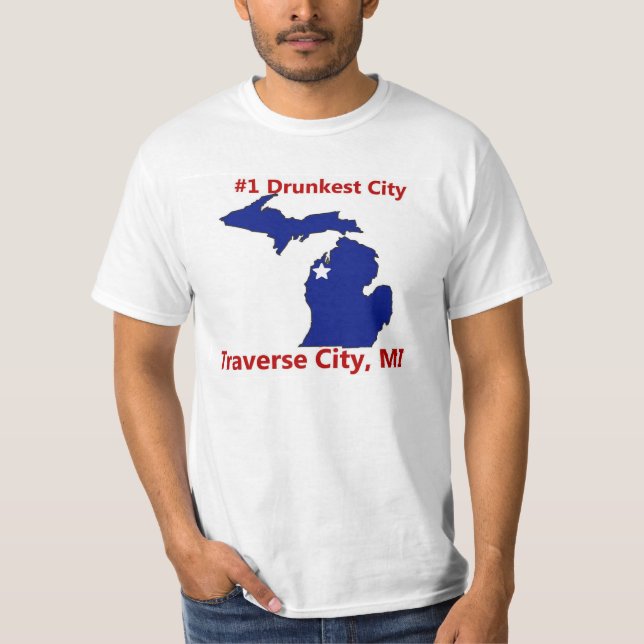 Drunkest City in Michigan Traverse City Men TShirt (Front)