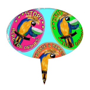 DRUNKIN PARROTS CAKE TOPPER