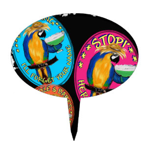 DRUNKIN PARROTS CAKE TOPPER