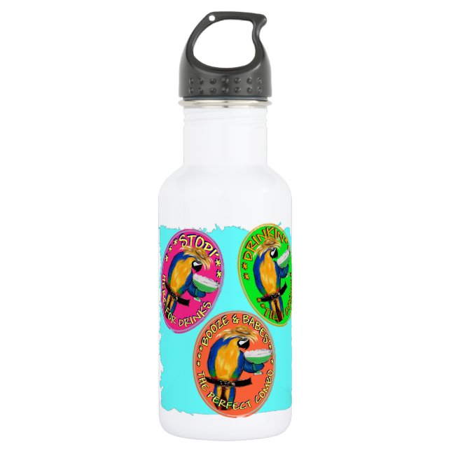 DRUNKIN PARROTS WATER BOTTLE (Front)