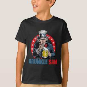 Drunkle Sam Funny 4th Of July Uncle Sam Usa Beer D T-Shirt