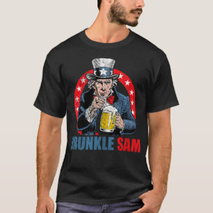Drunkle Sam Funny 4Th Of July Uncle Sam Usa Beer D T-Shirt