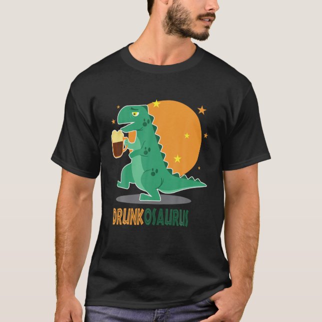 Drunkosaurus Oktoberfest Drunk Dinosaur T T-Shirt (Front)