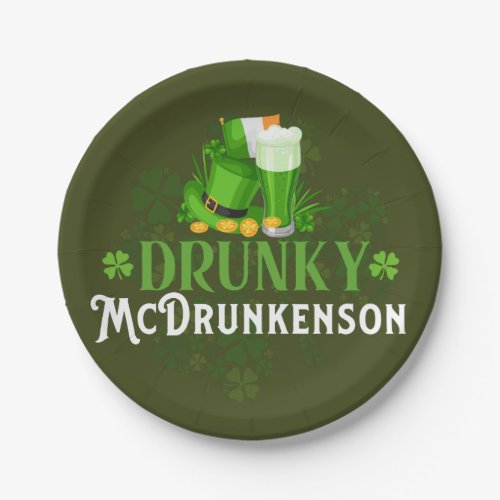 Drunky McDrunkerson St Patricks Day Paper Plates