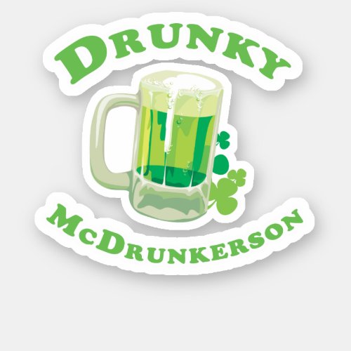 DRUNKY MCDRUNKERSON T_Shirt Sticker