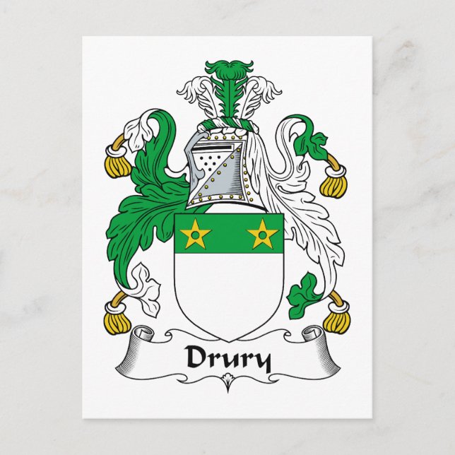 Drury Family Crest Postcard (Front)