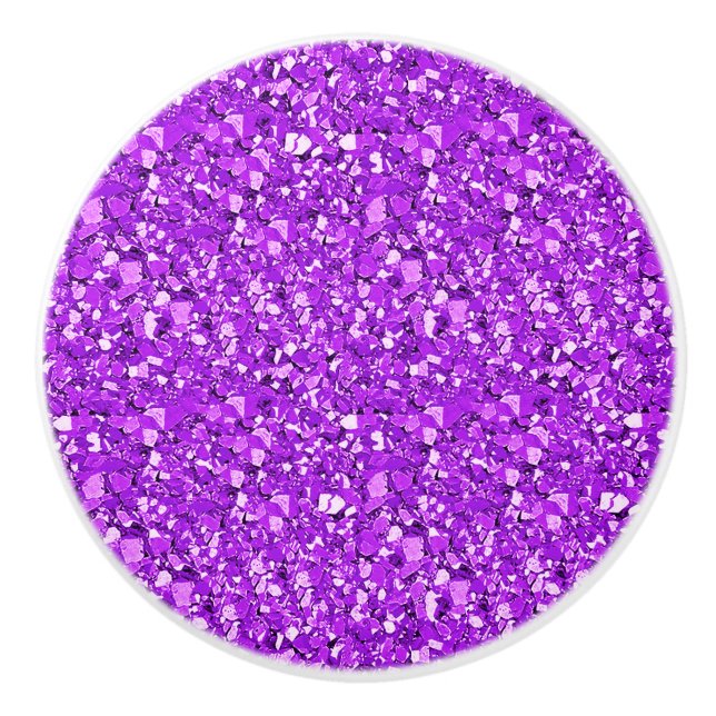 Druzy crystal - amethyst purple ceramic knob (Front)