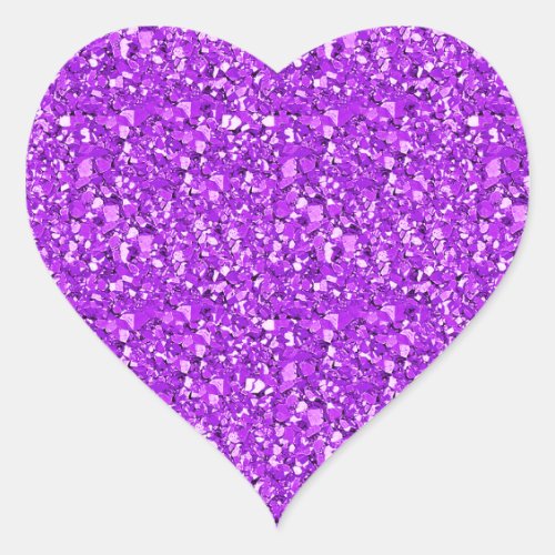 Druzy crystal _ amethyst purple heart sticker