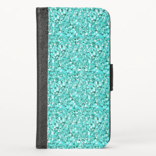 Druzy crystal - aquamarine blue iPhone x wallet case