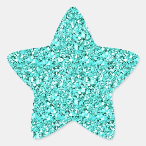 Druzy crystal _ aquamarine blue star sticker