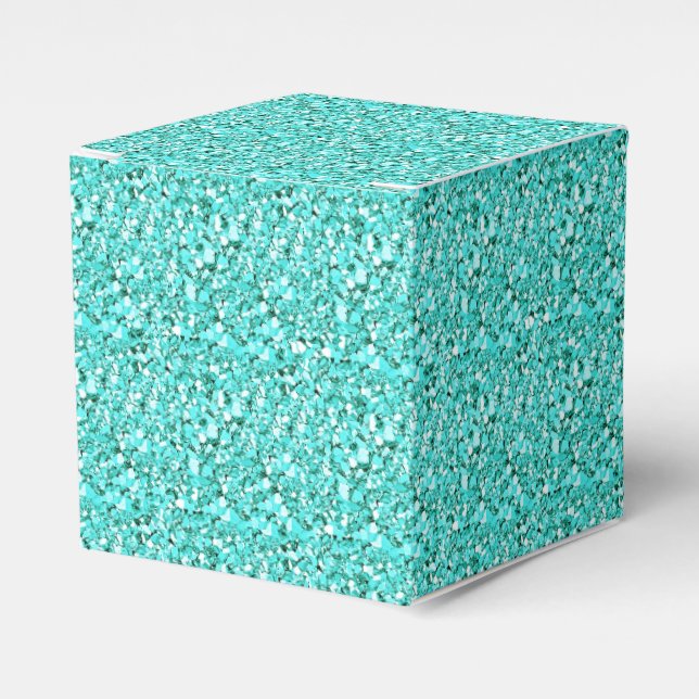 Druzy crystal - aquamarine favor boxes (Front Side)