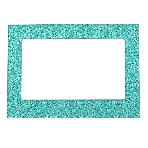 Druzy crystal _ aquamarine magnetic frame