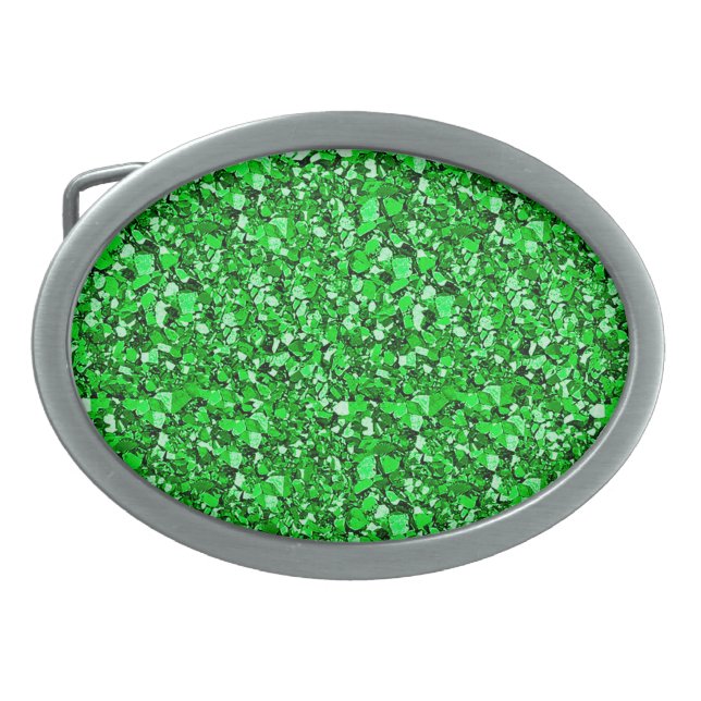 Druzy crystal - emerald green belt buckle (Front)