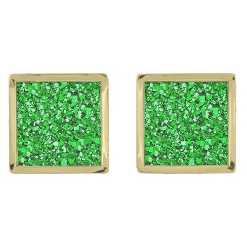 Druzy crystal _ emerald green cufflinks