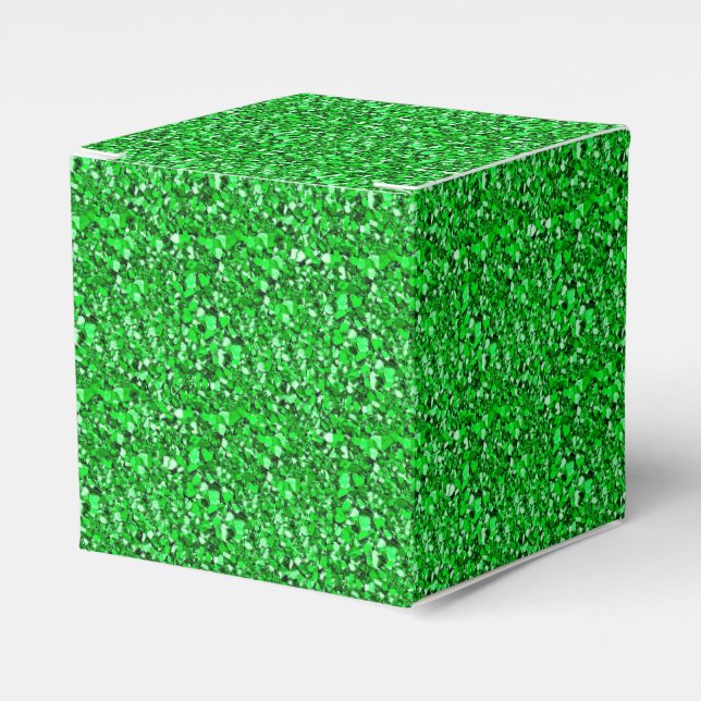 Druzy crystal - emerald green favor boxes (Front Side)