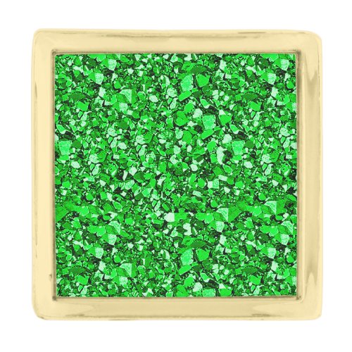 Druzy crystal _ emerald green gold finish lapel pin