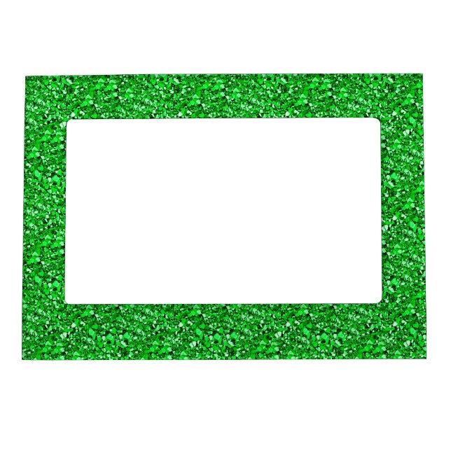 Druzy crystal - emerald green magnetic picture frame (Front)