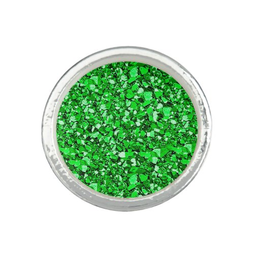 Druzy crystal _ emerald green ring