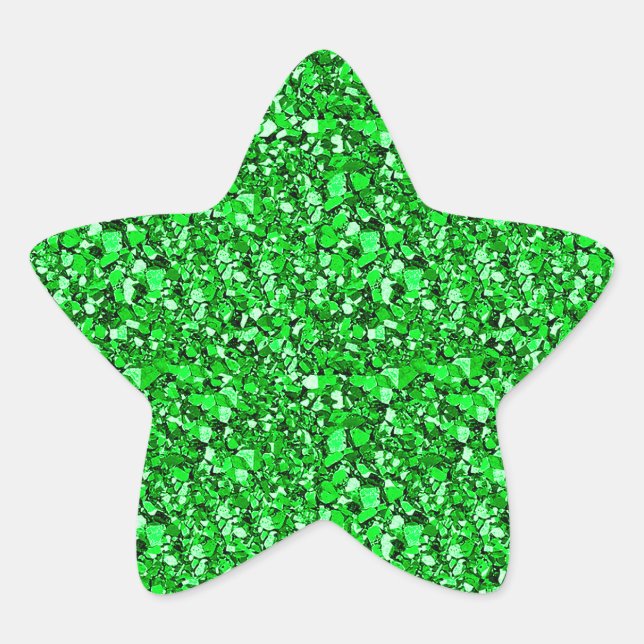 Druzy crystal - emerald green star sticker (Front)