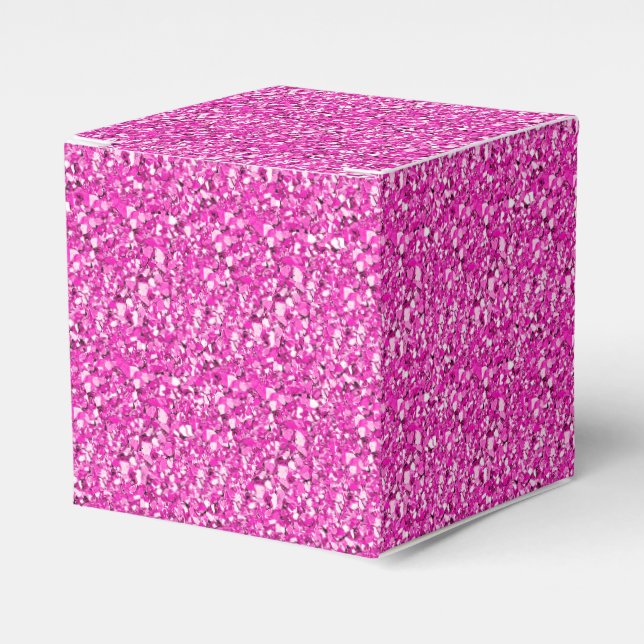Druzy crystal - fuchsia pink favor boxes (Front Side)