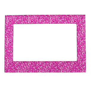 Druzy crystal - fuchsia pink magnetic frame