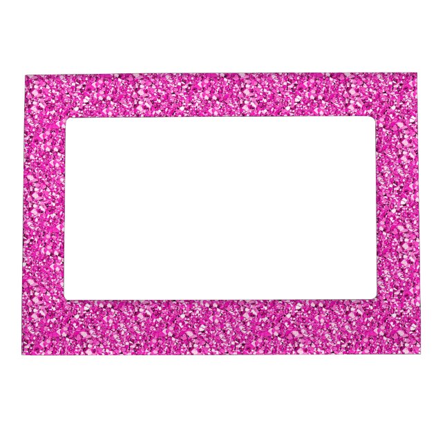 Druzy crystal - fuchsia pink magnetic frame (Front)