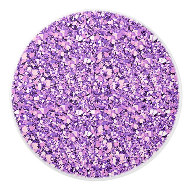 Druzy crystal - light orchid ceramic knob (Front)