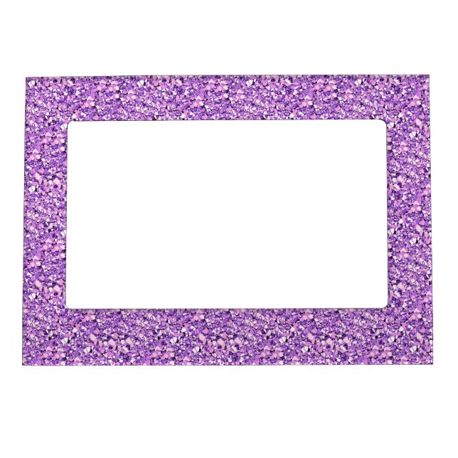 Druzy crystal - light orchid magnetic picture frame (Front)
