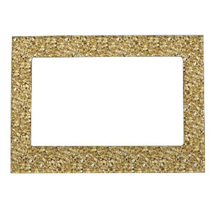 Druzy crystal - metallic gold magnetic photo frame