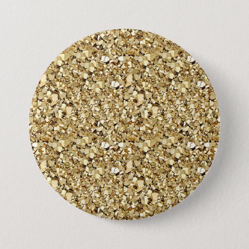 Druzy crystal _ metallic gold pinback button