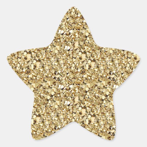 Druzy crystal _ metallic gold star sticker