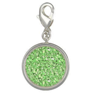 Druzy crystal - peridot green charm