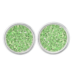 Druzy crystal - peridot green cufflinks