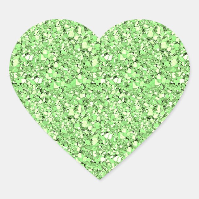 Druzy crystal - peridot green heart sticker (Front)