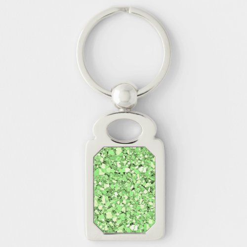 Druzy crystal _ peridot green keychain