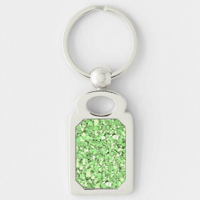 Druzy crystal - peridot green keychain (Front)