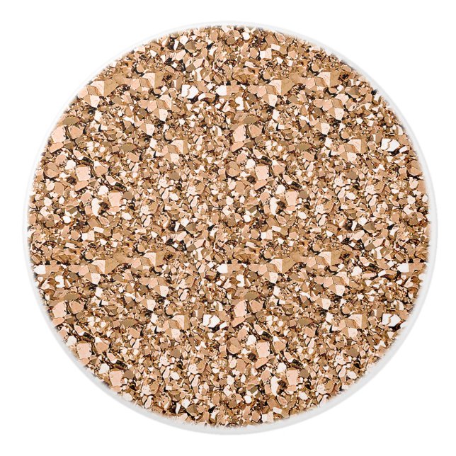 Druzy crystal - rose gold color ceramic knob (Front)