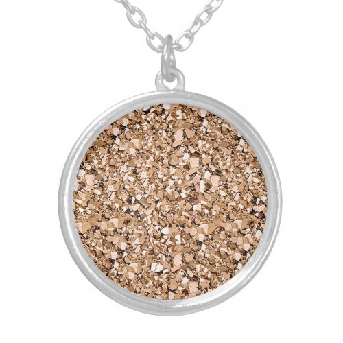 Druzy crystal _ rose gold color silver plated necklace