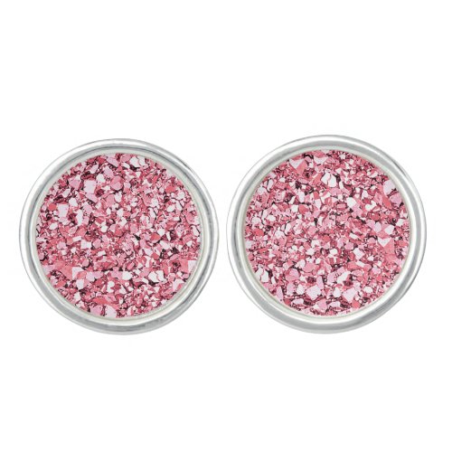 Druzy crystal _ rose quartz pink cufflinks