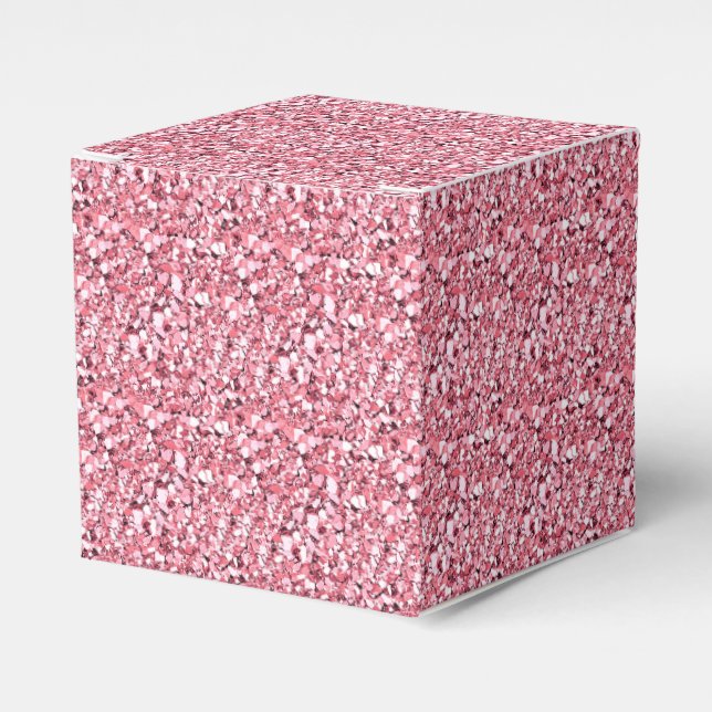 Druzy crystal - rose quartz pink favor boxes (Front Side)