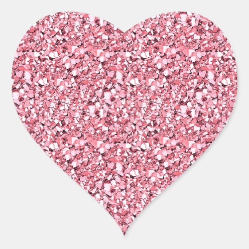 Druzy crystal _ rose quartz pink heart sticker