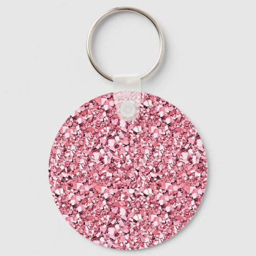Druzy crystal _ rose quartz pink keychain